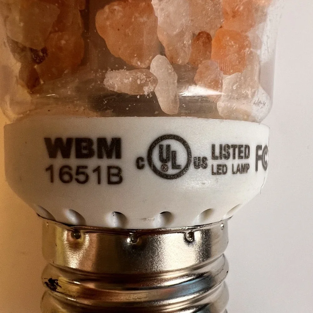 WBM Salt Bulb LED Night Light Amber Orange 7W 1651B Excellent Dimmable A19 Bulb